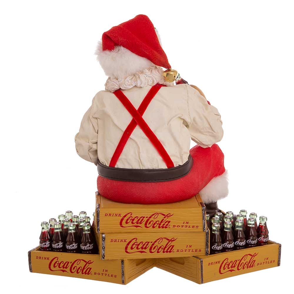 Kurt Adler 9-Inch Coca-Cola Santa Sitting on Crates